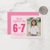 We Go Together Like 6 7 Kids Photo Valentine's Mitteilungskarte (Vorderseite/Rückseite Beispiel)
