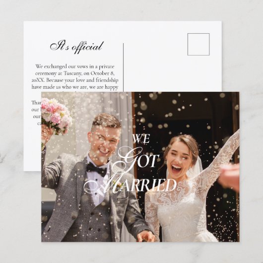 We got married announcement  postkarte (Vorne/Hinten)