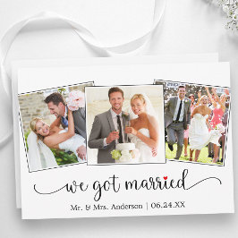 We Got Married Calligraphy Red Heart 3 Photo Ankündigung
