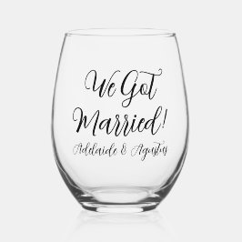 We Got Married Drinkware Set Weinglas Ohne Stiel