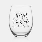 We Got Married Drinkware Set Weinglas Ohne Stiel (Vorderseite)