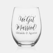 We Got Married Drinkware Set Weinglas Ohne Stiel (Rückseite)