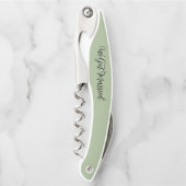We Got Married Green Corkscrew Kellnermesser (Vorderseite)