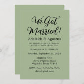 We Got Married Green Wedding Reception  Einladung (Vorne/Hinten)