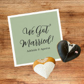 We Got Married Green Wedding Reception  Serviette