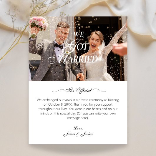 We got married wedding photo announcement ankündigung