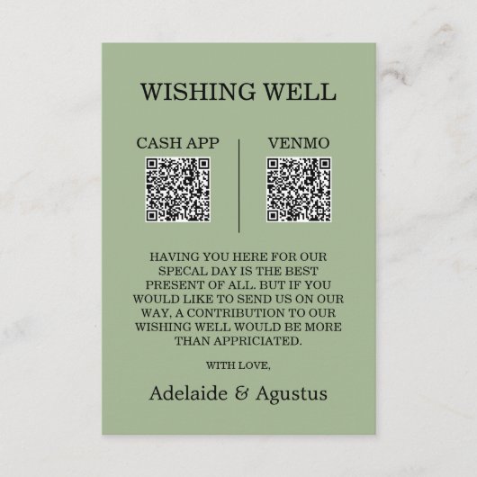 We Got Married Wishing Well Green Wedding Begleitkarte (Vorderseite)