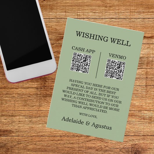 We Got Married Wishing Well Green Wedding Begleitkarte