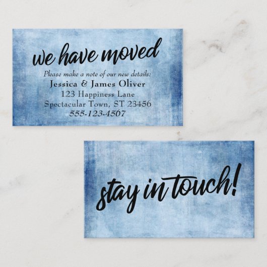"We have Move" Blue Grunge Typografy Insert Card (Vorne/Hinten)