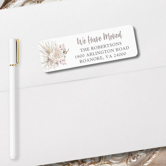 We Have Moved Boho Floral Return Address