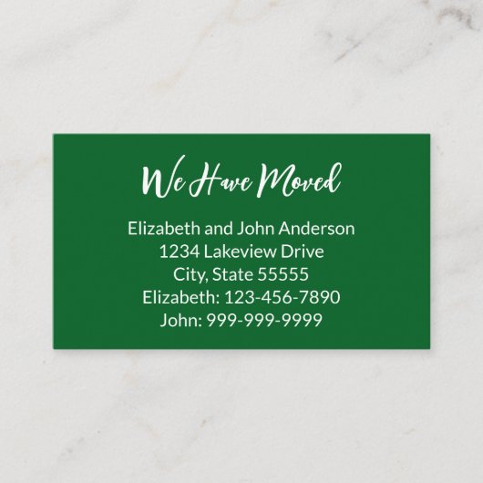 We Have Moved Forest Green Moving Announcement Begleitkarte (Vorderseite)