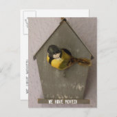 We have moved! - postcard (Birdhouse) Ankündigungspostkarte (Vorne/Hinten)