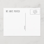 We have moved! - postcard (Birdhouse) Ankündigungspostkarte (Rückseite)