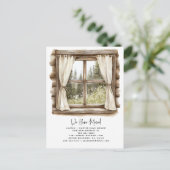 We Have Moved Rustic Watercolor Botanical Greenery Ankündigungspostkarte (Stehend Vorderseite)