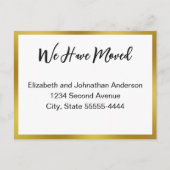 We Have Moved Script White Moving Announcement Postkarte (Vorderseite)