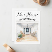 We Have Moved to a New Home Mitteilungskarte (Vorderseite/Rückseite Beispiel)