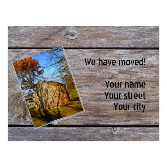 We have moved (Wooden Hut) Postkarte