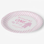 We haven't Slept One Bit Girl 1st Birthday Pappteller (Schrägansicht)