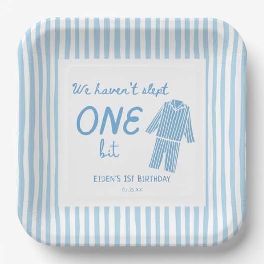 We Haven't Slept One Bit Pajamas Birthday Pappteller (Vorderseite)