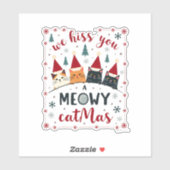 We Hiss You A Meowy Catmas Funny Cat Christmas Ugl Aufkleber (Blatt)