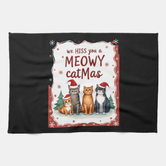 We Hiss You A Meowy Catmas Funny Cat Christmas Ugl Geschirrtuch
