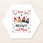 We Hiss You A Meowy Catmas Funny Cat Christmas Ugl Untersetzer (Vorderseite)