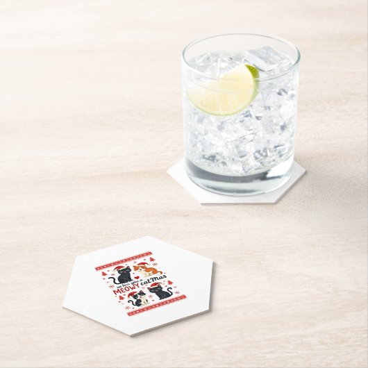 We Hiss You A Meowy Catmas Funny Cat Christmas Ugl Untersetzer (Vor Ort)