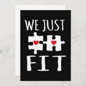 We Just Fit Valentine Romantic Valentines Day Coup Dankeskarte (Vorne/Hinten)