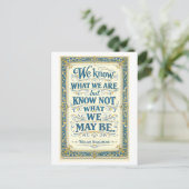 "We Know What We Are" Shakespeare Postkarte (Stehend Vorderseite)