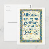 "We Know What We Are" Shakespeare Postkarte (Vorne/Hinten)