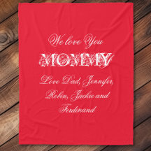 "We Liebe You Mommy" Individuelle Namen Chic Red