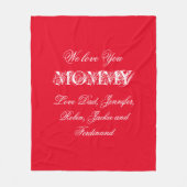 "We Liebe You Mommy" Individuelle Namen Chic Red Fleecedecke (Vorderseite)