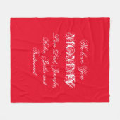 "We Liebe You Mommy" Individuelle Namen Chic Red Fleecedecke (Vorderseite (Horizontal))