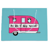 "We like Sleep Around" Camper Geschenktasche Große Geschenktüte (Vorderseite)