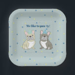 We like to paw-ty!  French, bulldog Pappteller<br><div class="desc">We like to paw-ty!  French,  bulldog</div>