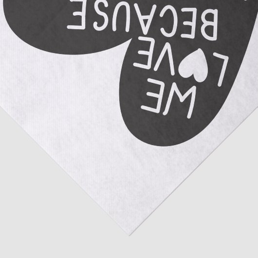 We love because he first loved us seidenpapier (Ausschnitt)