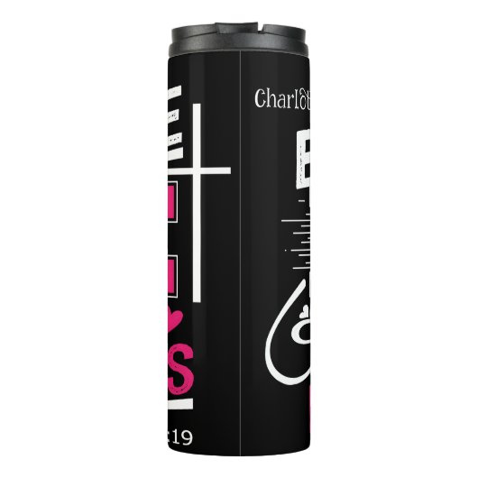 We Love Because He Loved Us First Thermosbecher (Rückseite)