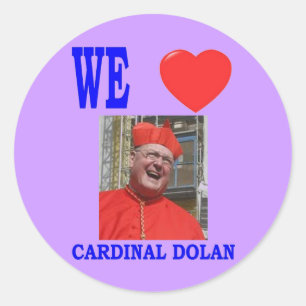 WE LOVE CARDINAL DOLAN RUNDER AUFKLEBER