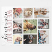 We Love Mommy Pink Mother's Day Photo Collage Fleecedecke (Vorderseite (Horizontal))