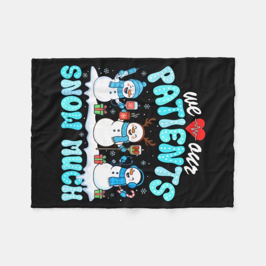 We Love Our Patients Snow Much Funny Snowman Chris Fleecedecke (Vorderseite (Horizontal))