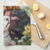 We Love Our Poodles Kitchen Towel Geschirrtuch (Viertel Falte)
