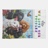 We Love Our Poodles Kitchen Towel Geschirrtuch (Horizontal)