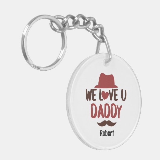 We love u daddy funny design schlüsselanhänger (Vorderseite links)