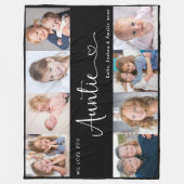 We Love you Auntie Script 8 Photo Modern Fleecedecke (Vorderseite)
