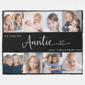 We Love you Auntie Script 8 Photo Modern Fleecedecke (Vorderseite (Horizontal))