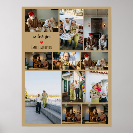 We Love You Custom Family Photo Collage Poster (Vorne)
