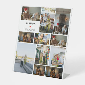 We Love You Custom Family Photo Collage Sockelschild