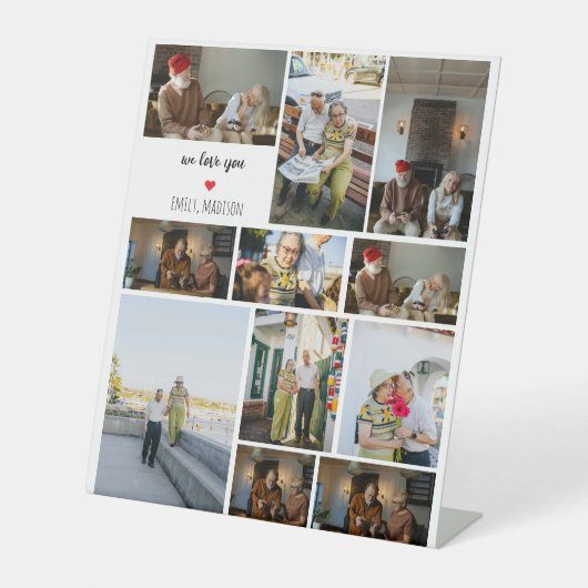 We Love You Custom Family Photo Collage  Sockelschild (Vorderseite)