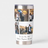 We Love You Dad Personalized Father Photo Collage Thermobecher (Rückseite)