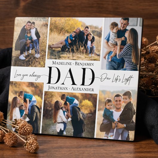 We Love You Dad Simple Photo Collage Keepsake Fotoplatte
